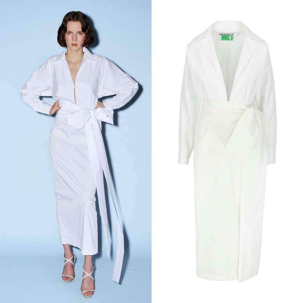 Bernadette Long Sleeve Organic Cotton Claire Shirt Dress Size 42 (US10) $1020